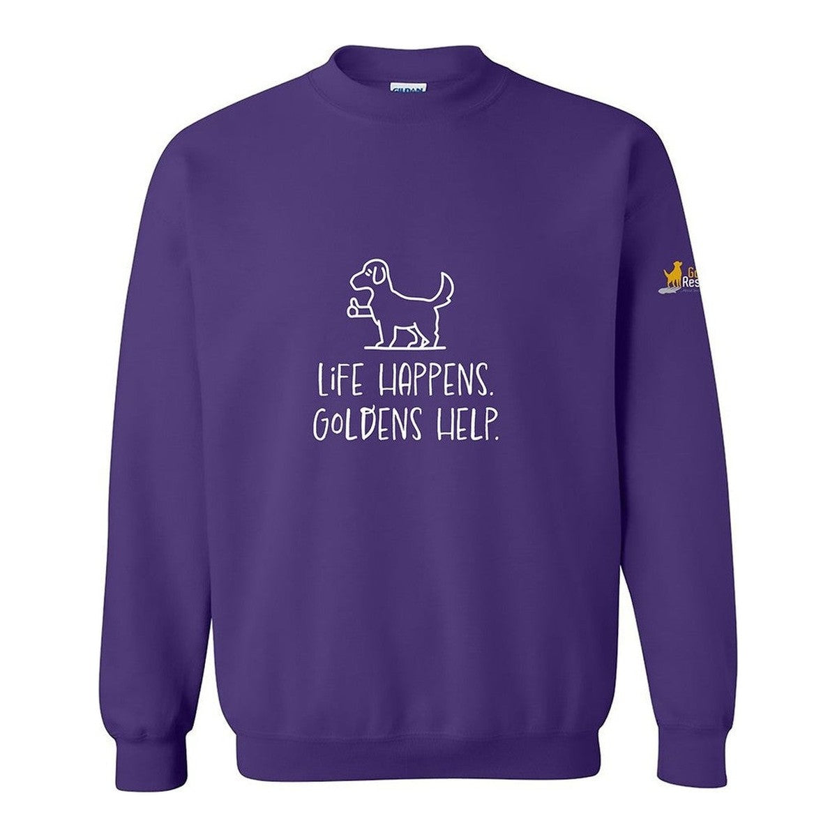 Sweatshirt, Life Happens, Purple, front