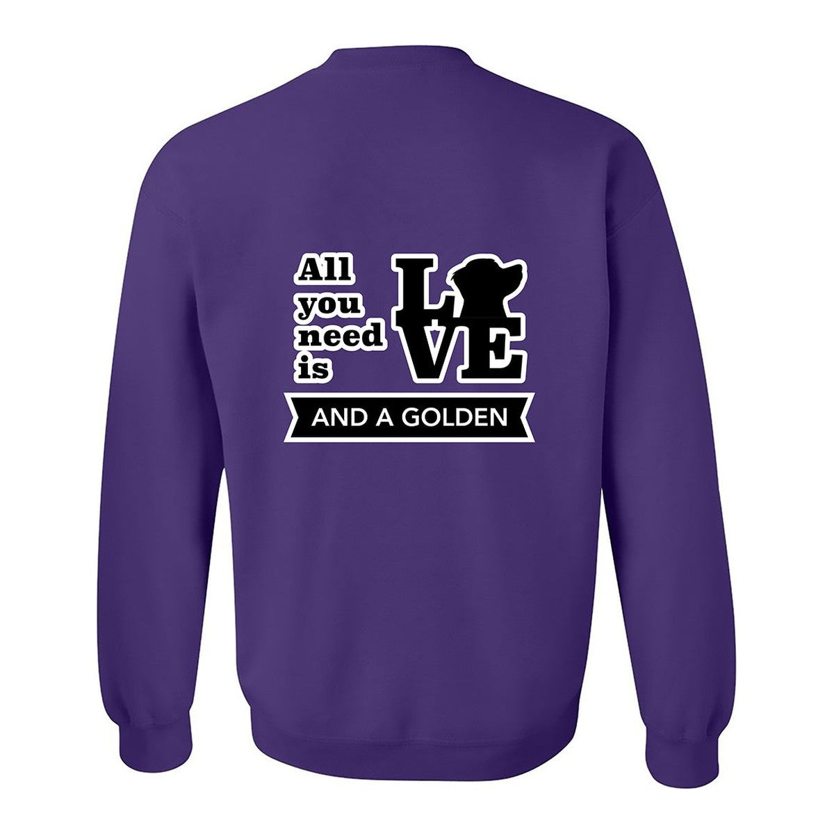Sweatshirt, All You Need Is Love, Purple, back