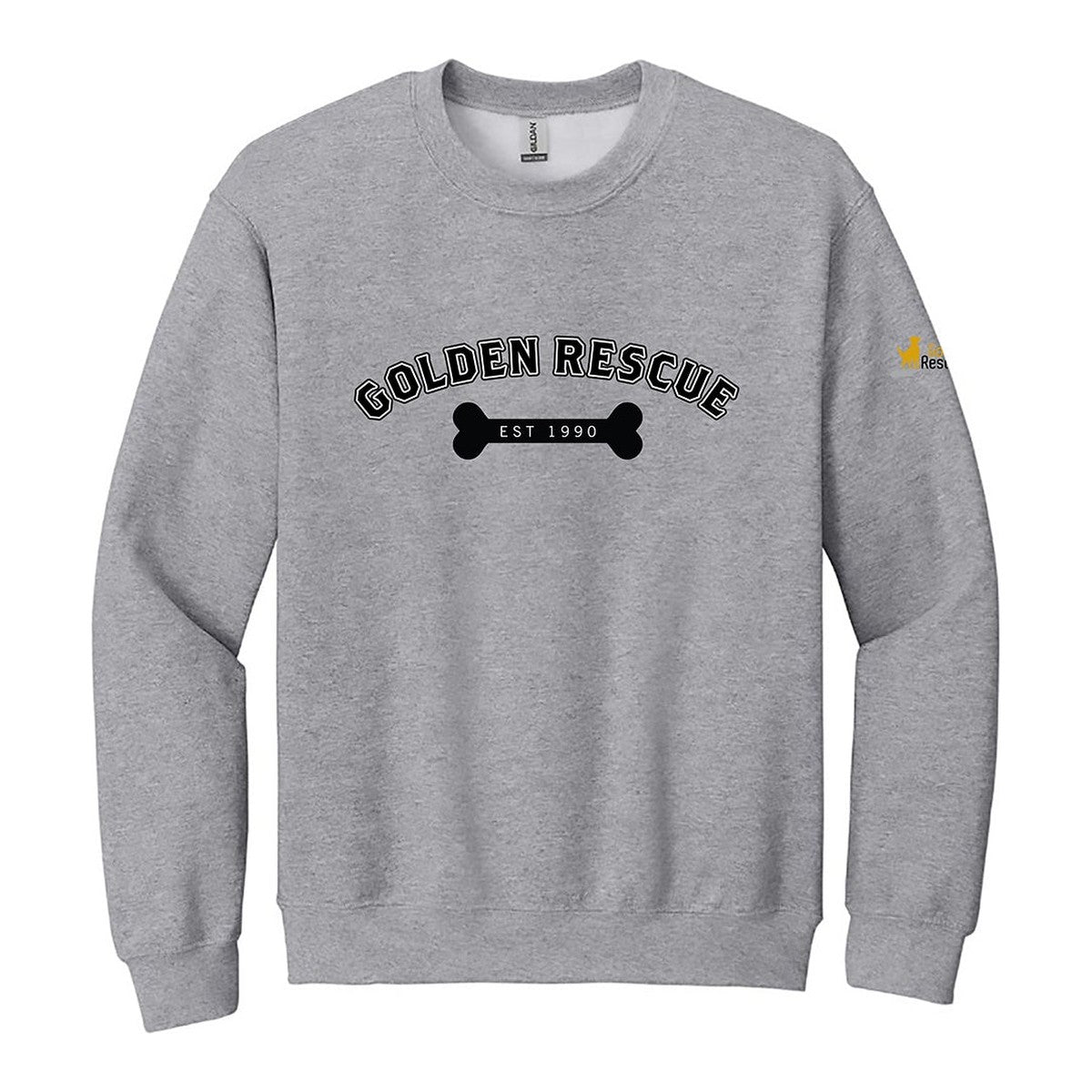 Sweatshirt, Golden Rescue Bone, Light grey, front