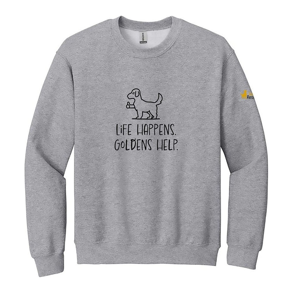 Sweatshirt, Life Happens, Light grey, front