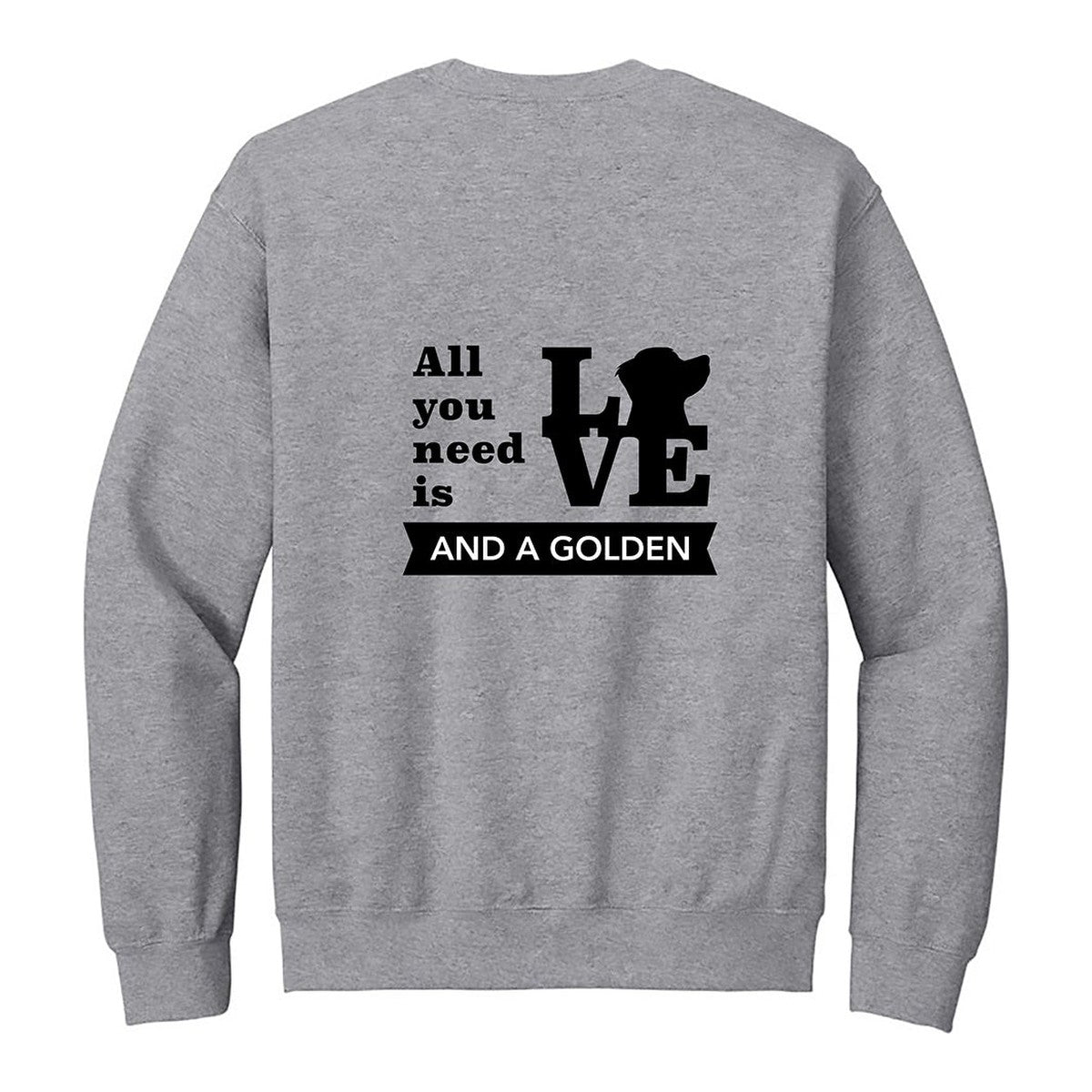Sweatshirt, All You Need Is Love, Light grey, back