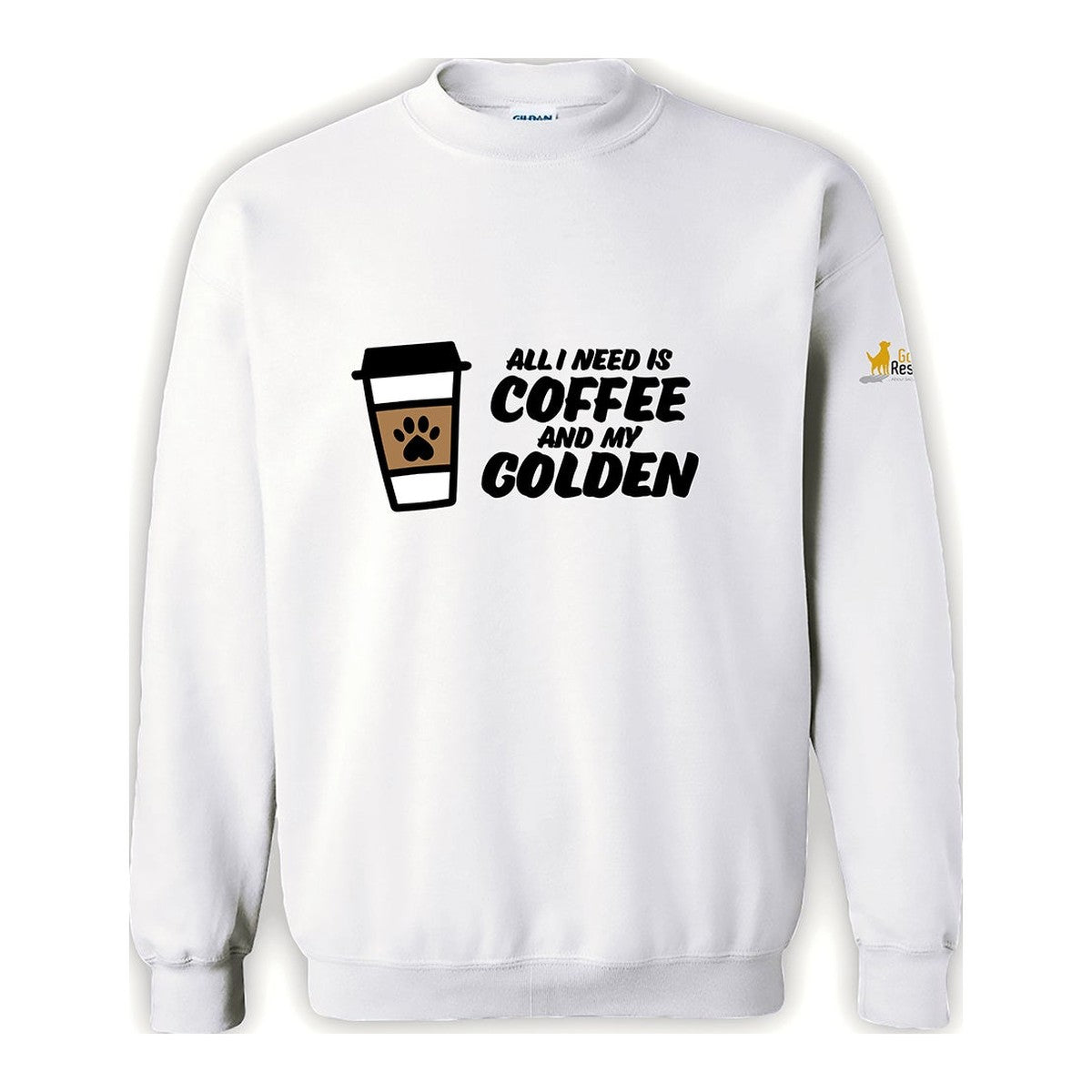 Sweatshirt, Coffee & Golden, White, front