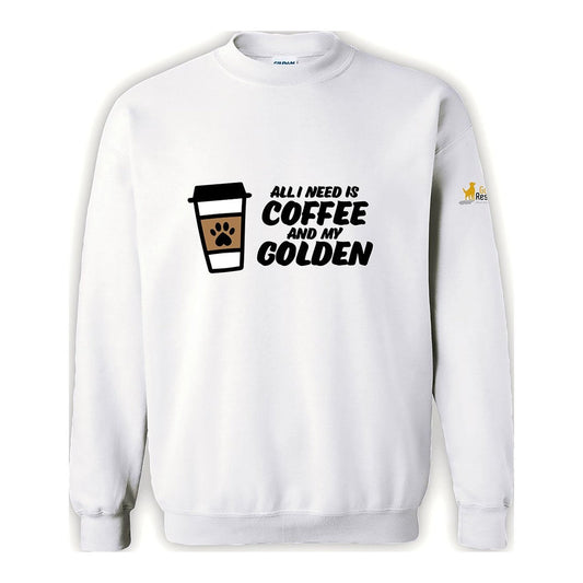 Sweatshirt, Coffee & Golden, White, front