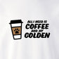 Sweatshirt, Coffee & Golden, White, saying close-up