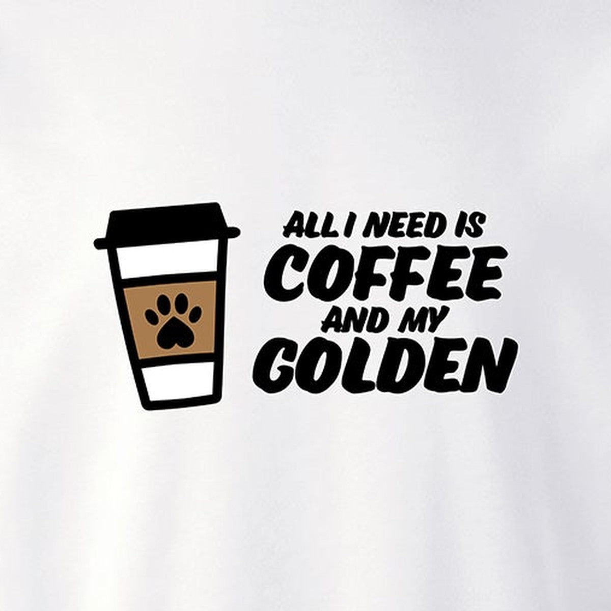 Sweatshirt, Coffee & Golden, White, saying close-up