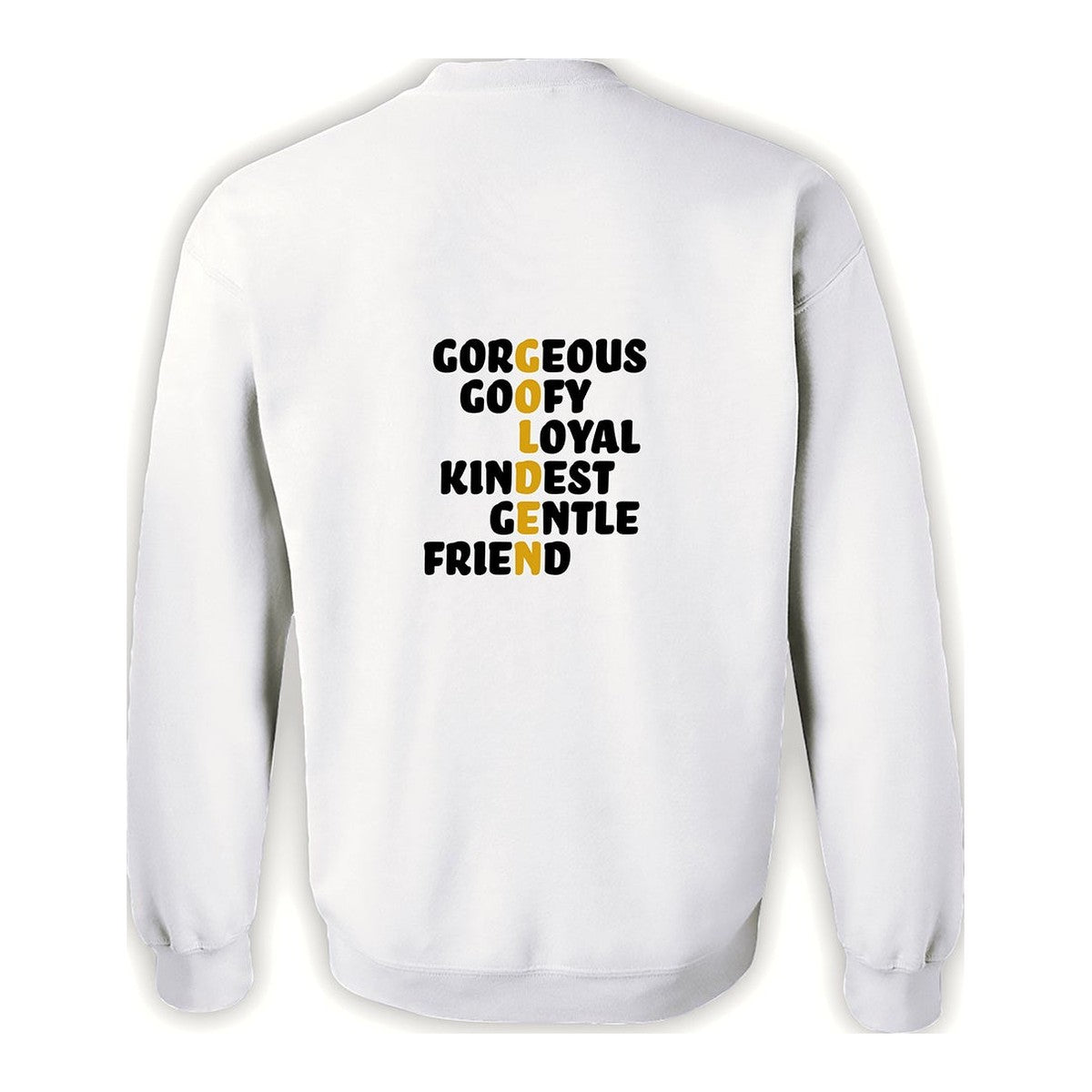Sweatshirt, Golden, White, back