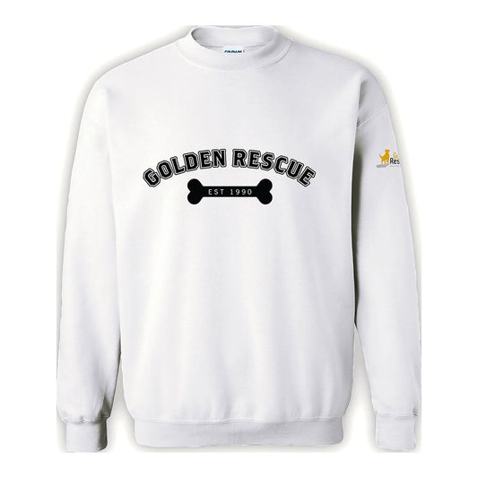 Sweatshirt, Golden Rescue Bone, White, front