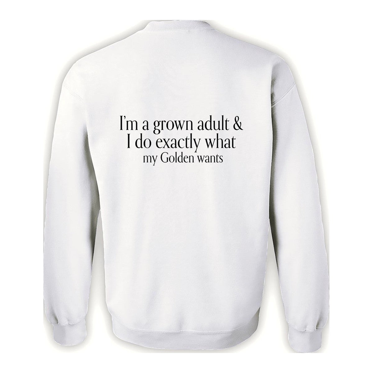 Sweatshirt, Grown Adult, White, back