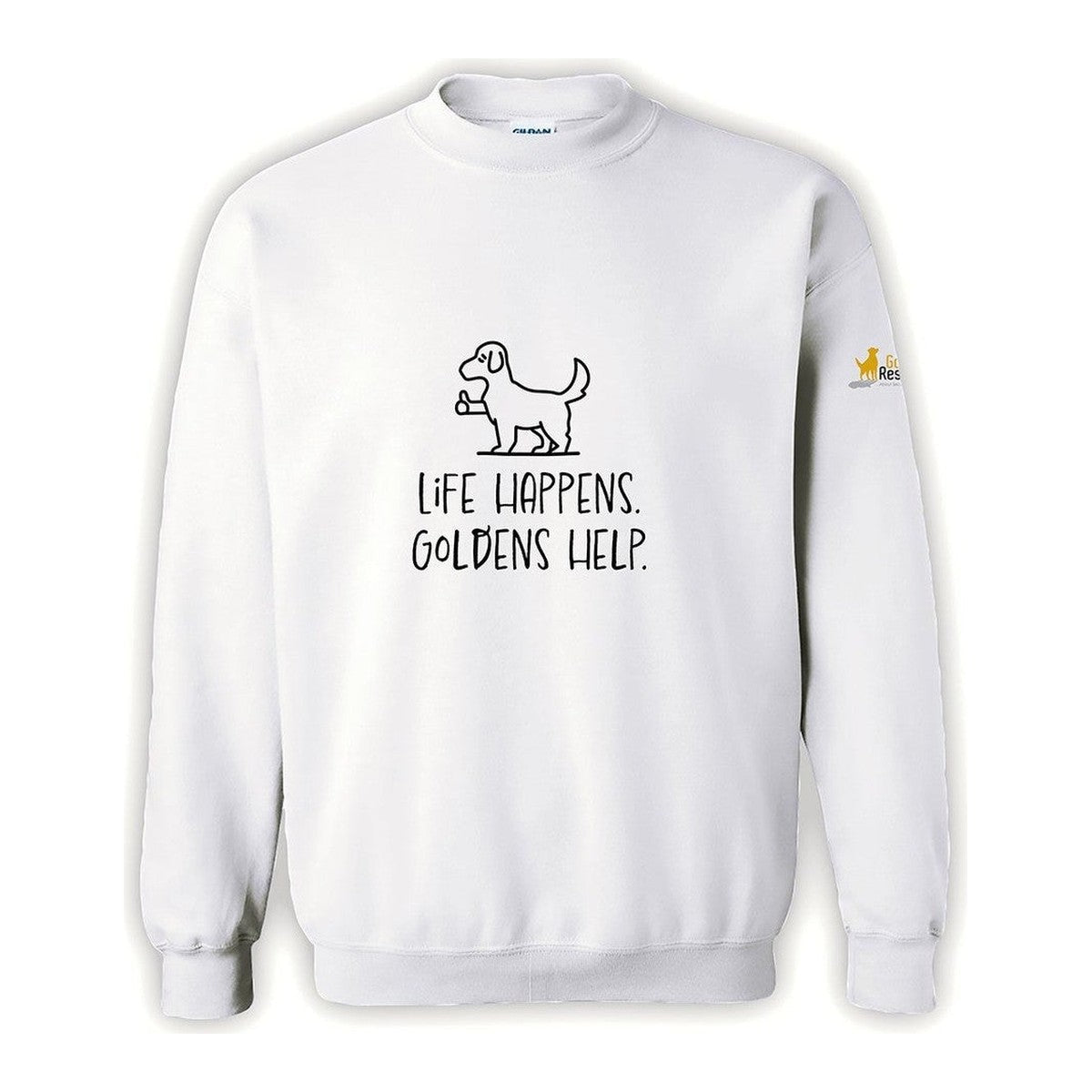 Sweatshirt, Life Happens, White, front