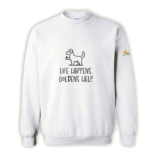 Sweatshirt, Life Happens, White, front