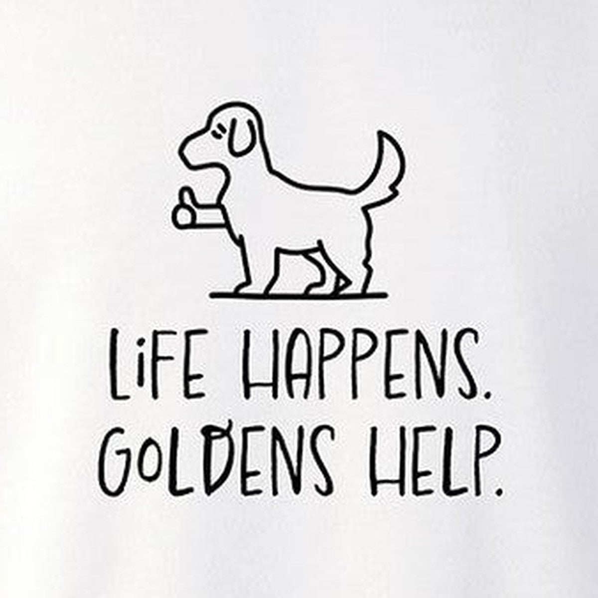 Sweatshirt, Life Happens, White, saying close-up