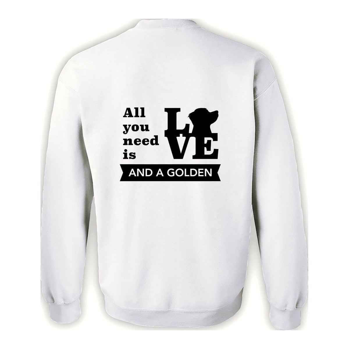 Sweatshirt, All You Need Is Love, White, back