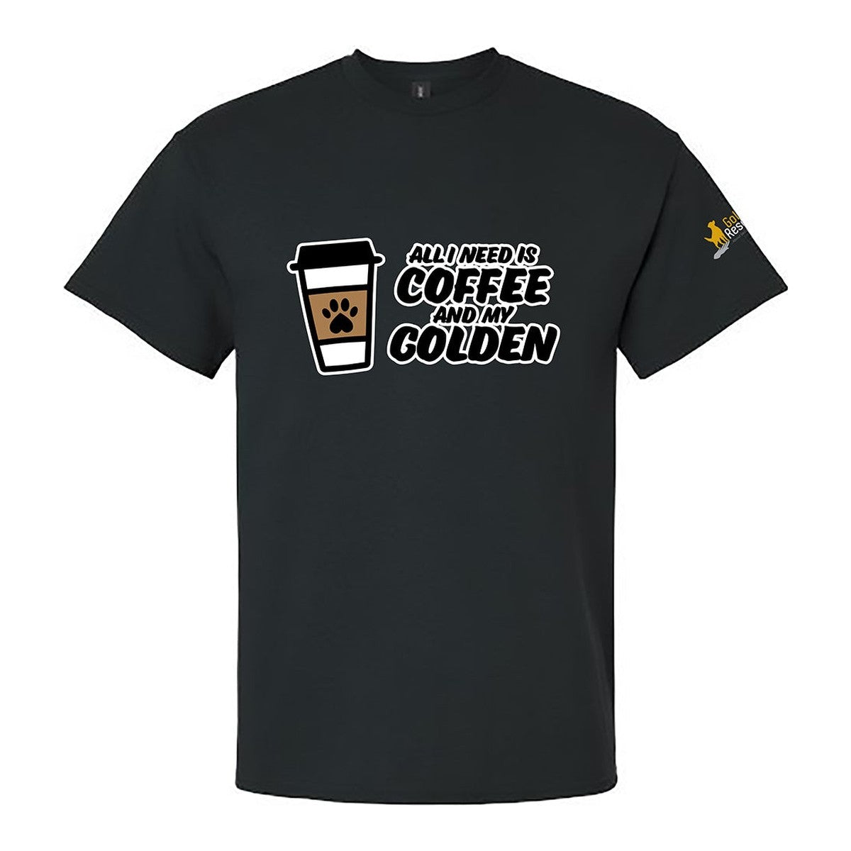 Tee, Coffee & Golden, Black, front