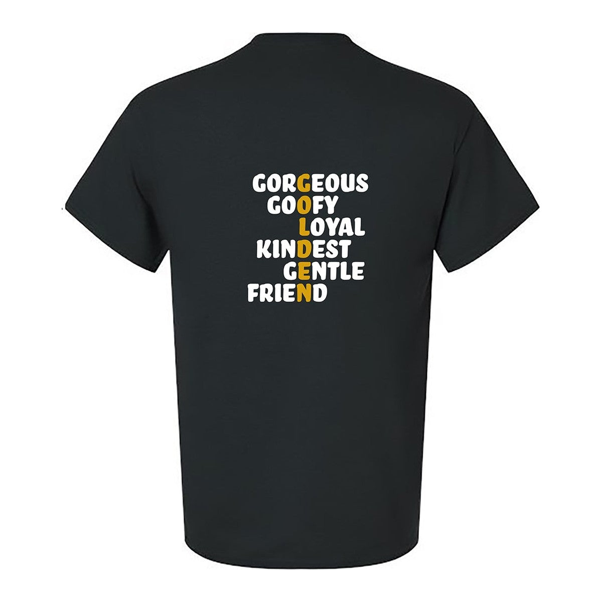Tee, Golden, Black, back