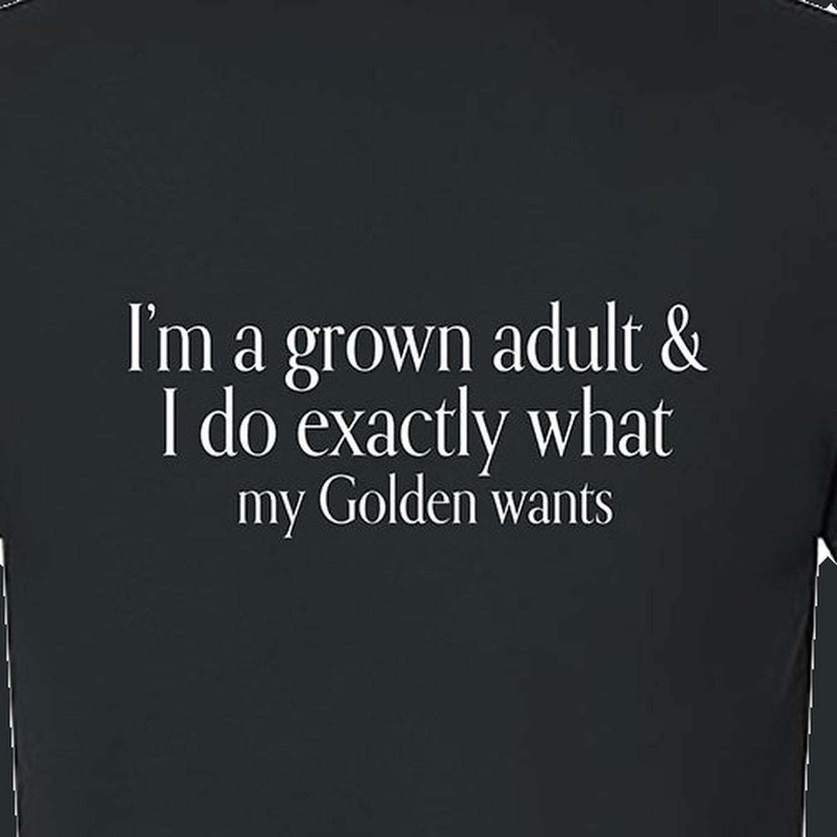 Tee, Grown Adult, Black, saying close-up