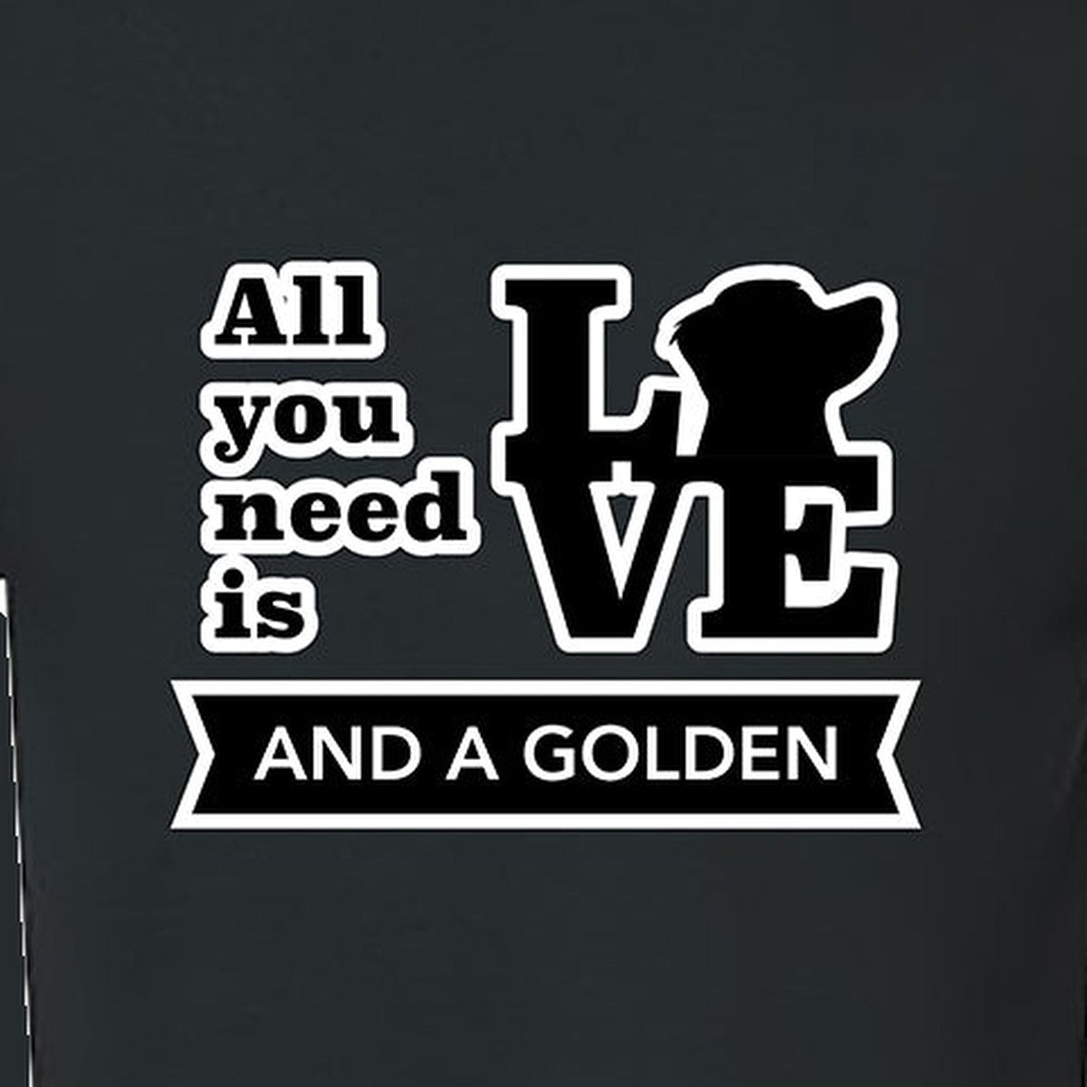 Tee, All You Need Is Love, Black, saying close-up