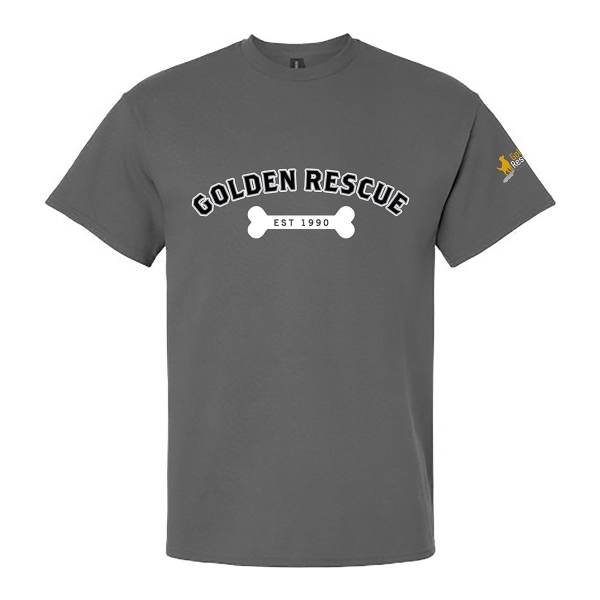 Tee, Golden Rescue Bone, Grey, front