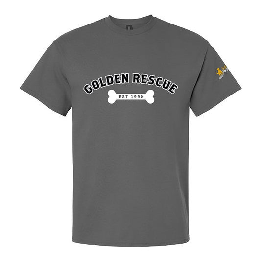 Tee, Golden Rescue Bone, Grey, front