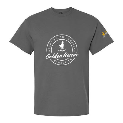 Tee, Golden Rescue Crest, Grey, front