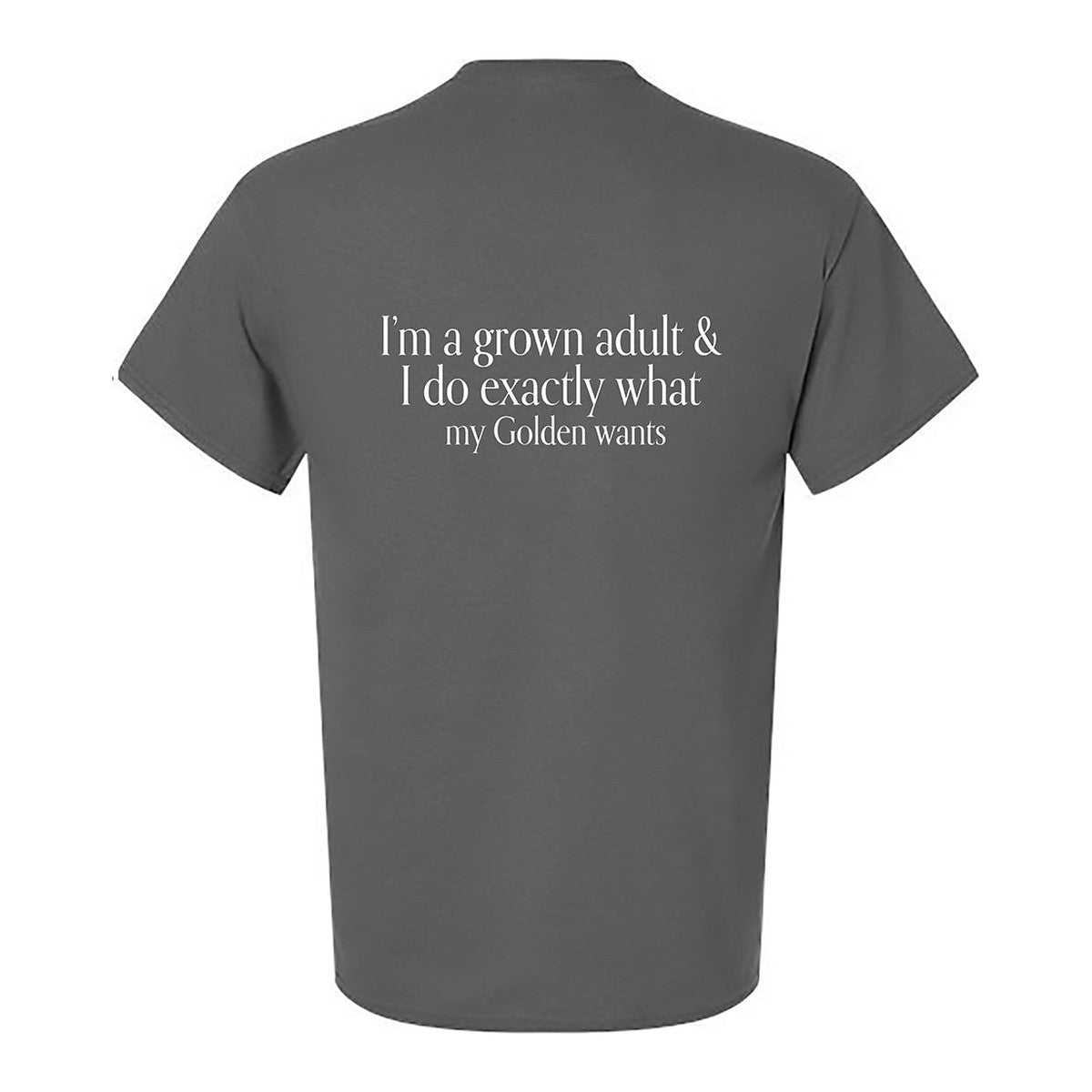 Tee, Grown Adult, Grey, back