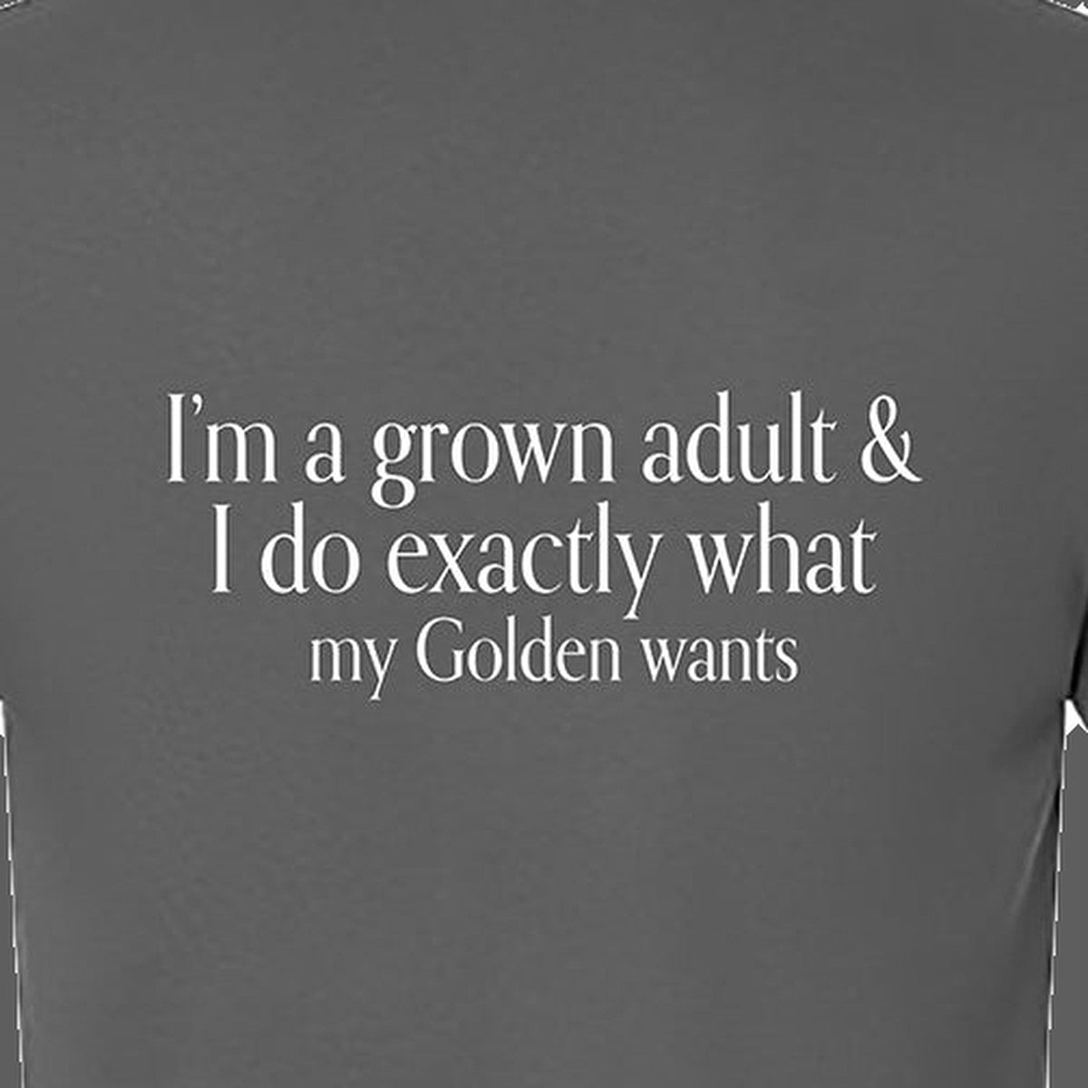 Tee, Grown Adult, Grey, saying close-up