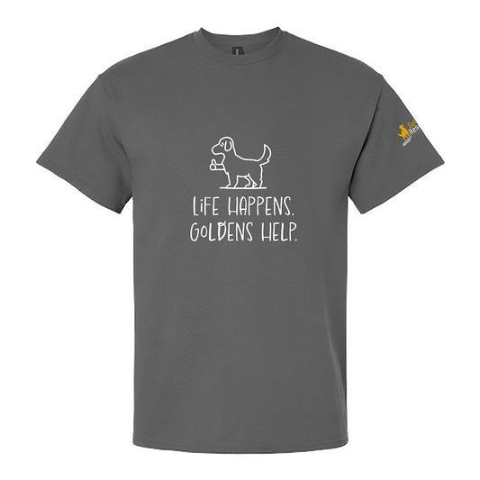 Tee, Life Happens, Grey, front