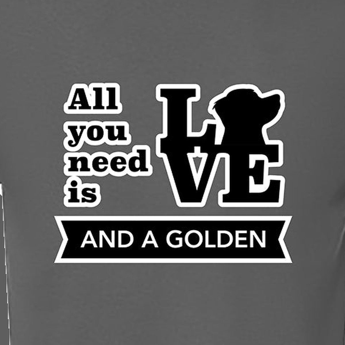 Tee, All You Need Is Love, Grey, saying close-up