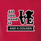 Tee, All You Need Is Love, Red, saying close-up
