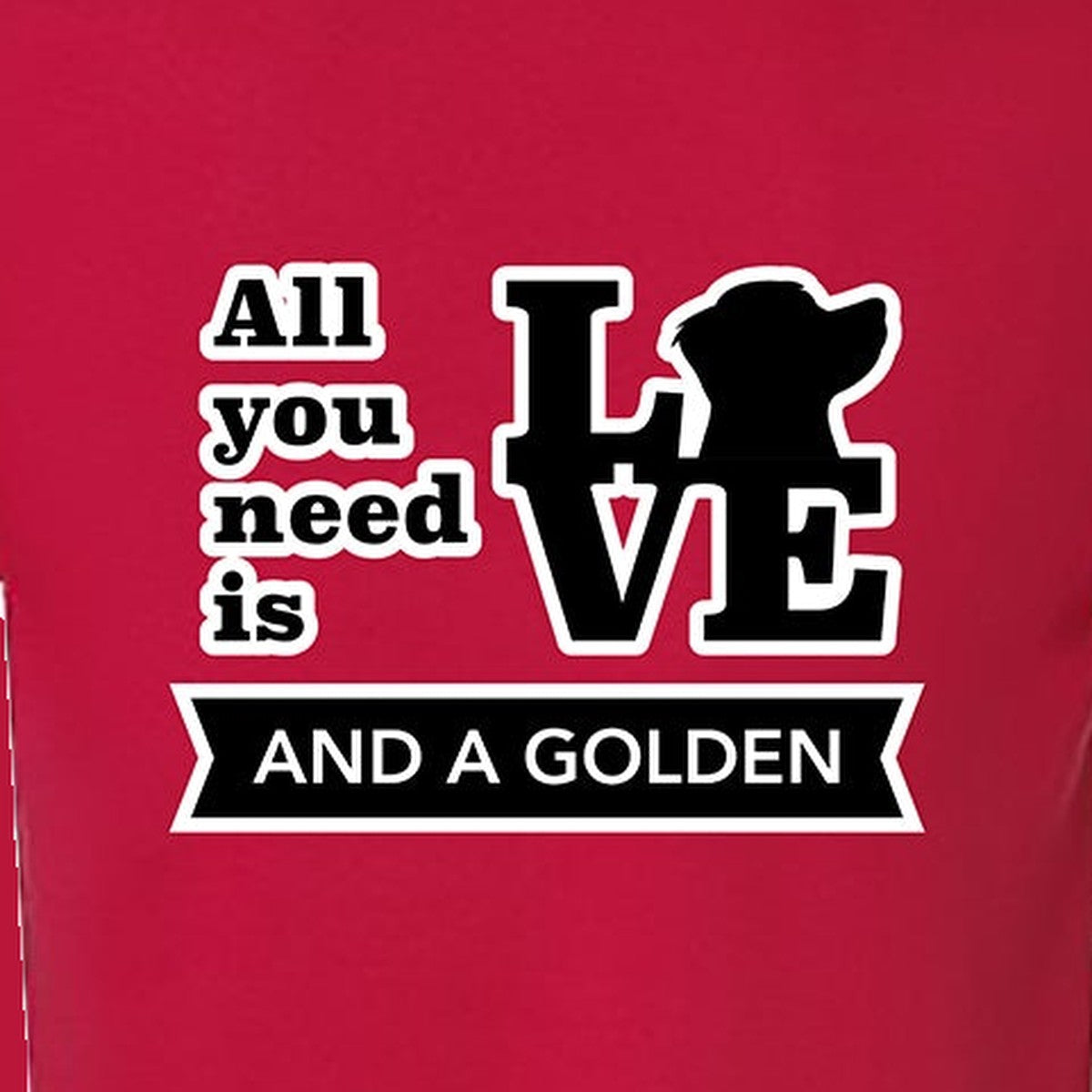 Tee, All You Need Is Love, Red, saying close-up