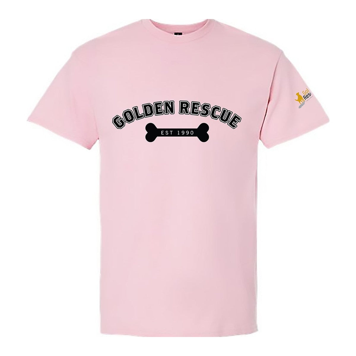 Tee, Golden Rescue Bone, Pink, front
