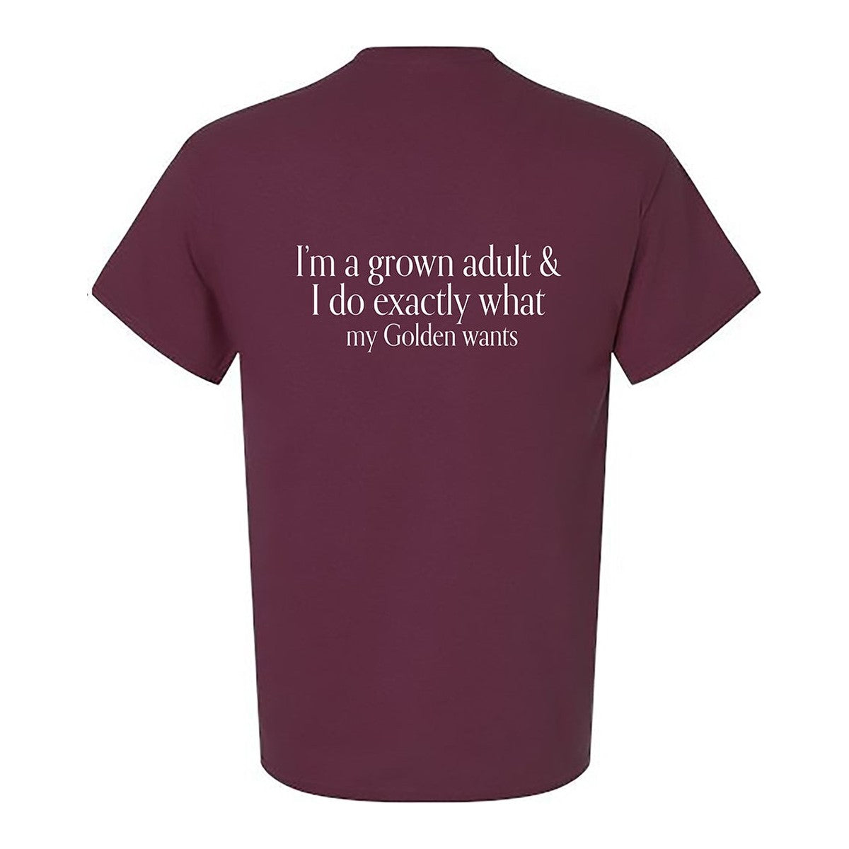 Tee, Grown Adult, Maroon, back