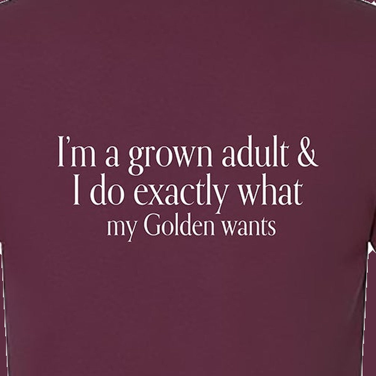Tee, Grown Adult, Maroon, saying close-up