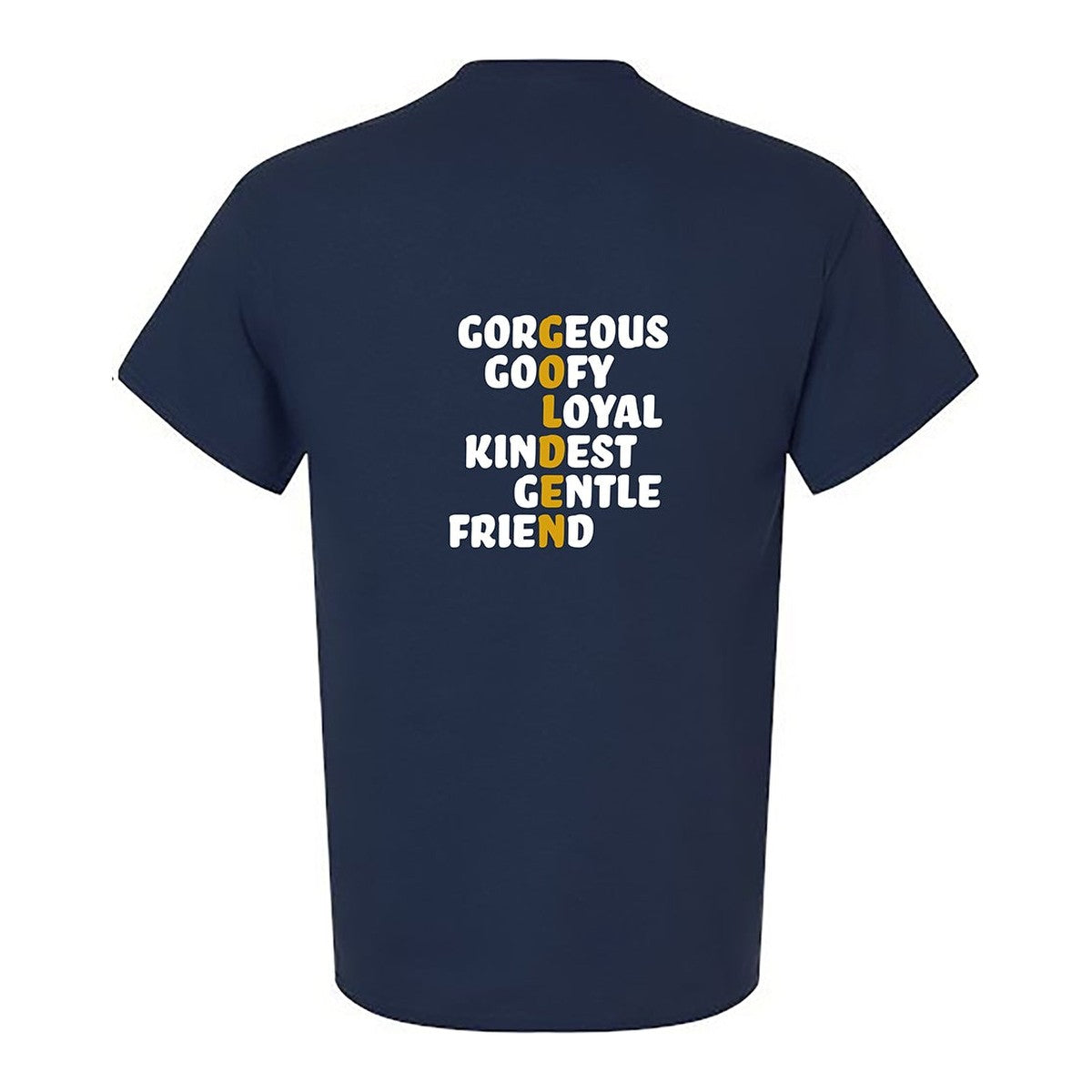 Tee, Golden, Navy, back