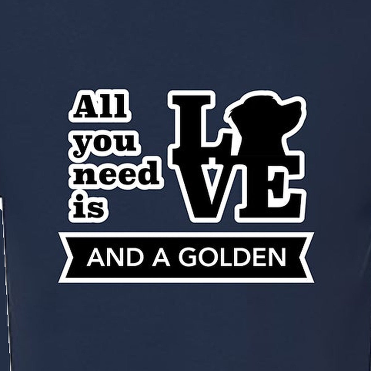 Tee, All You Need Is Love, Navy, saying close-up