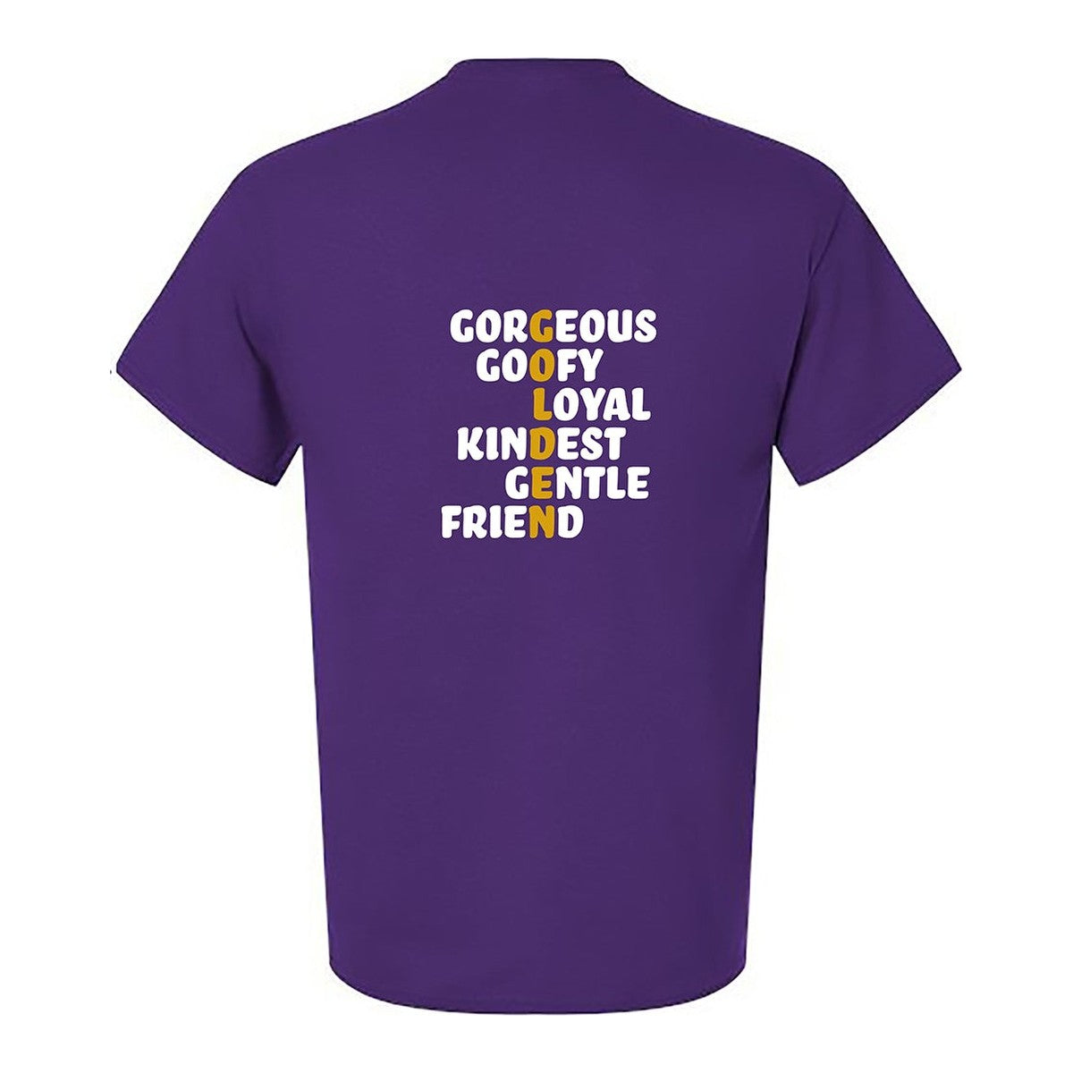 Tee, Golden, Purple, back