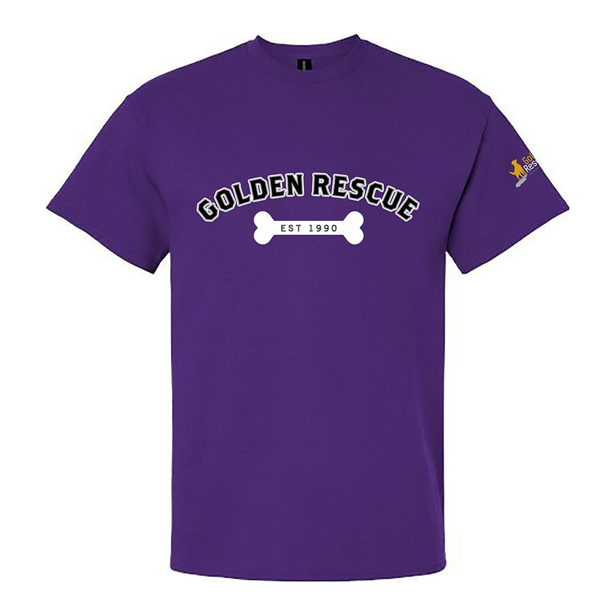 Tee, Golden Rescue Bone, Purple, front