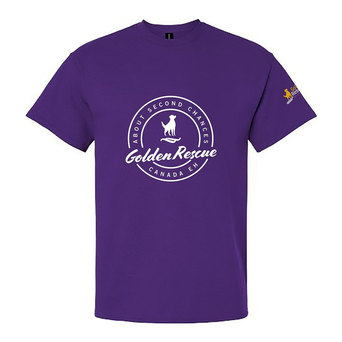 Tee, Golden Rescue Crest, Purple, front