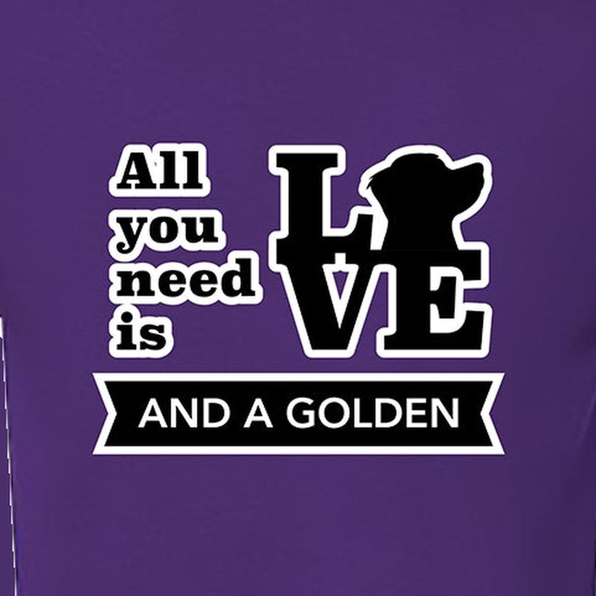 Tee, All You Need Is Love, Purple, saying close-up