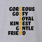Tee, Golden, Light grey, saying close-up