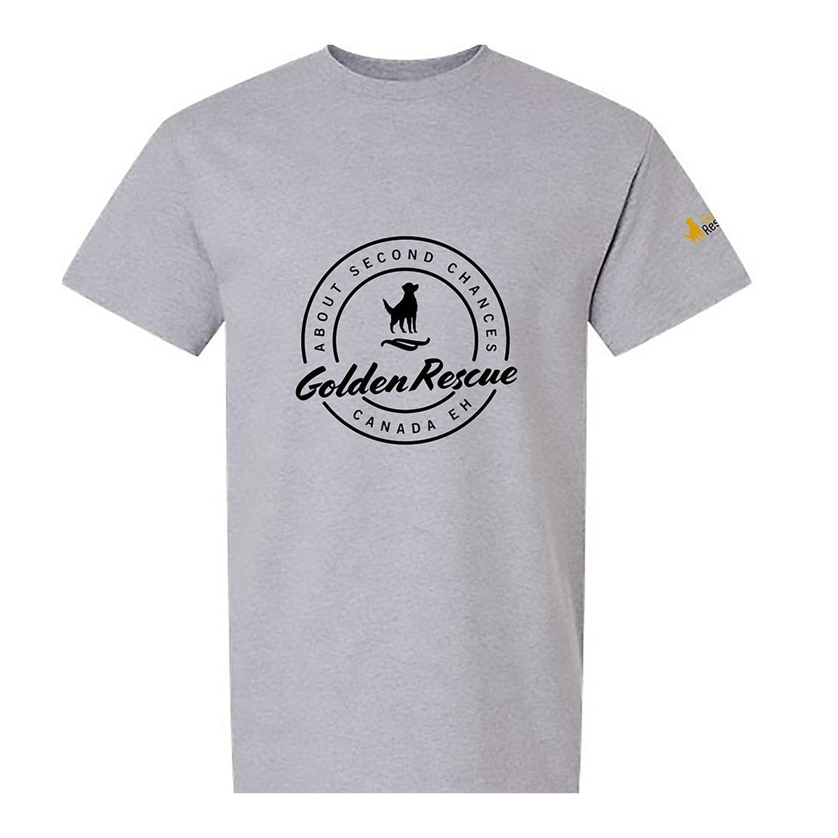 Tee, Golden Rescue Crest, Light grey, front
