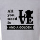 Tee, All You Need Is Love, Light grey, saying close-up