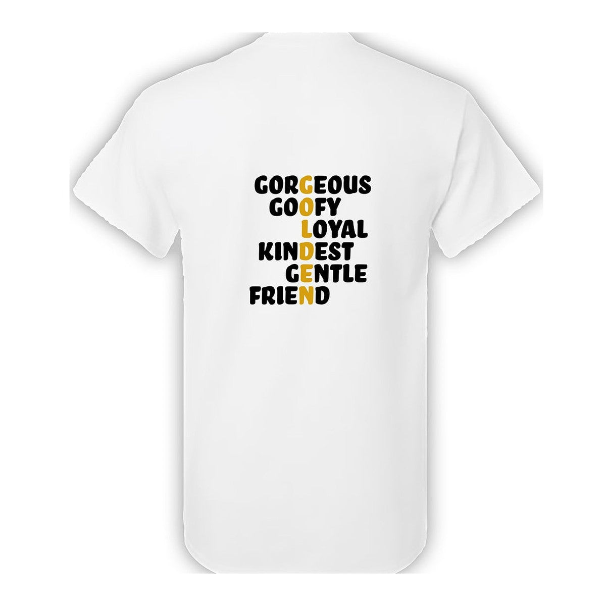 Tee, Golden, White, back