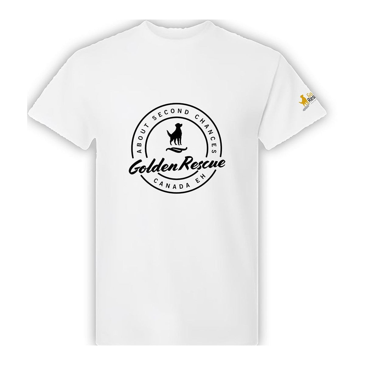 Tee, Golden Rescue Crest, White, front
