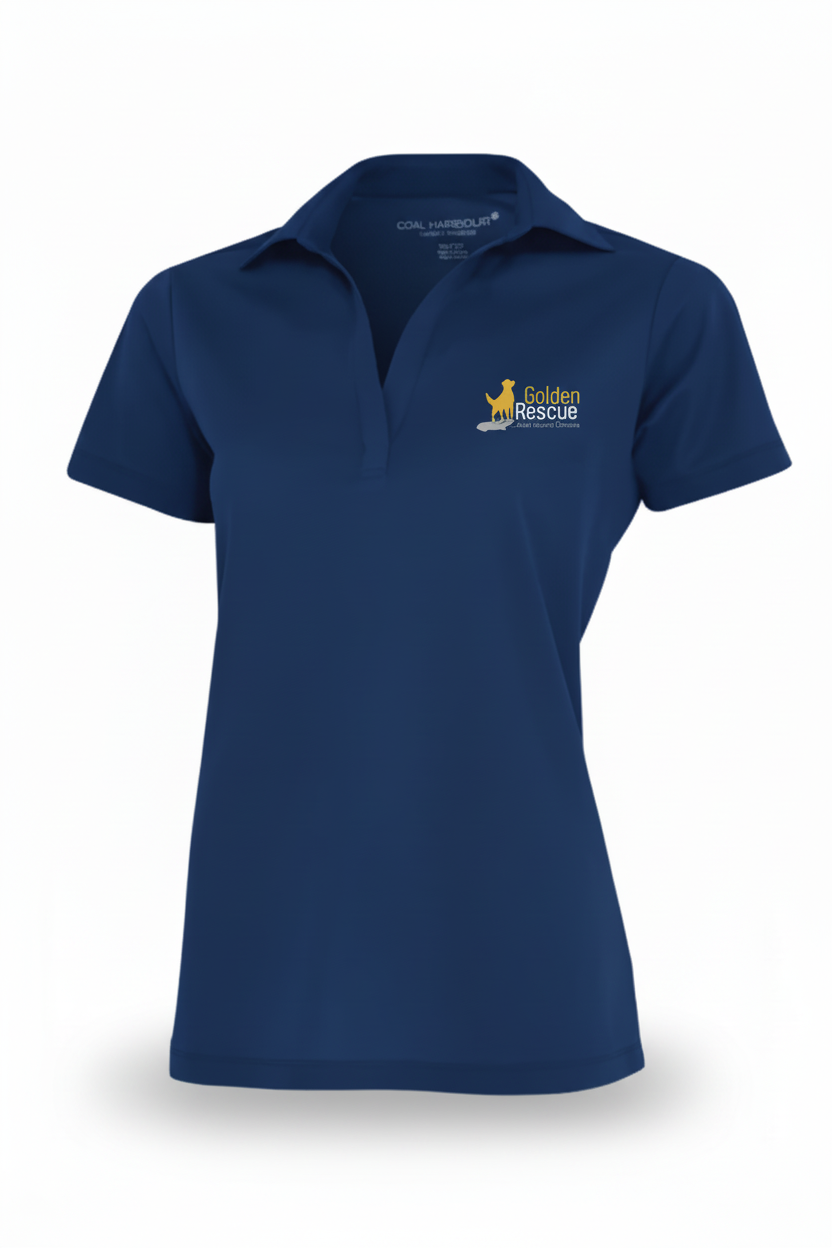 Royal Golf Shirt with Golden Rescue Logo